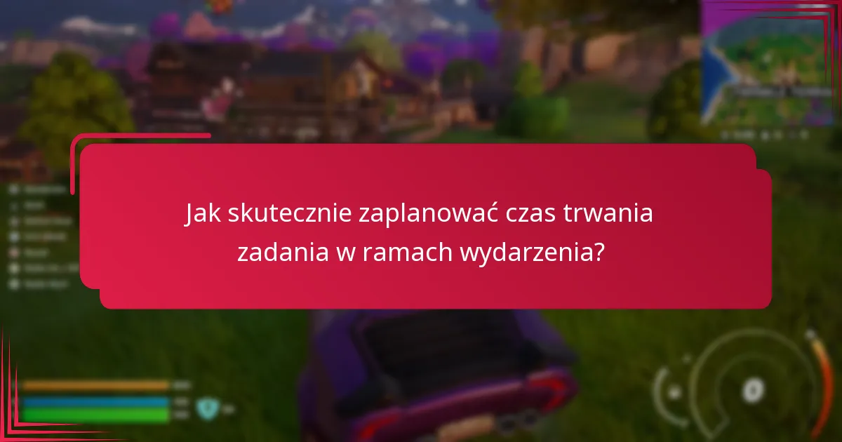 Jak skutecznie zaplanować czas trwania zadania w ramach wydarzenia?